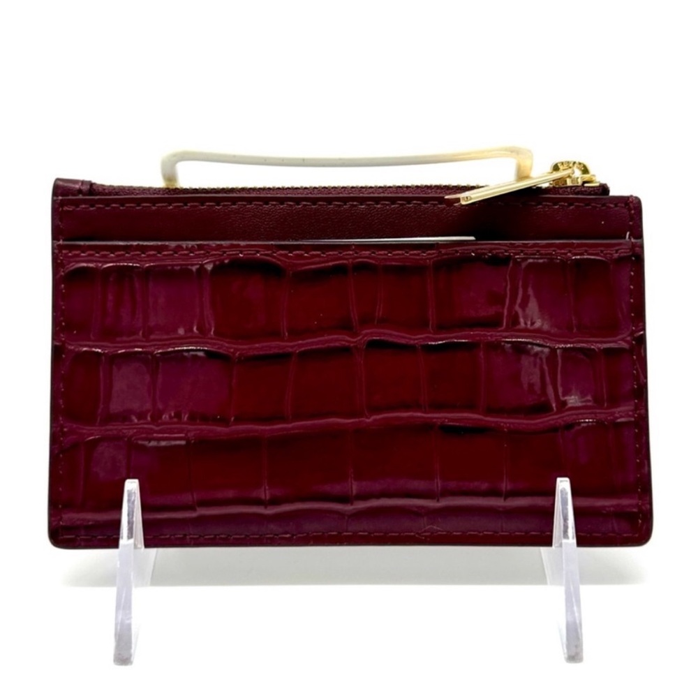 Michael Kors Medium Logo Card Case Wallet Ox Blood Multi - Picture 5 of 7